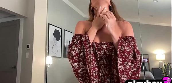  Perverted babe MILF with big natural boobs Abigail Mac loves roses and masturbation